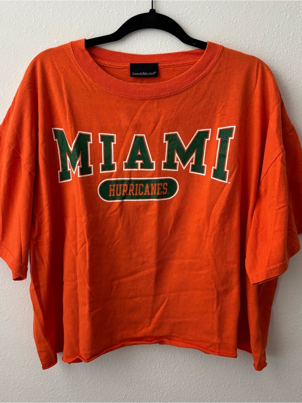 Jones & Michelle Miami Hurricanes Orange Crop Top